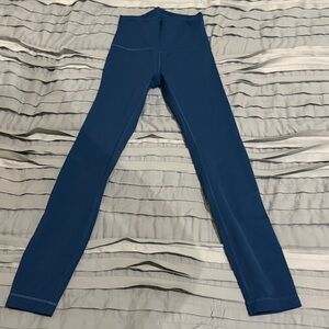Lululemon Wunder Train Size 4 Blue Twill 25”
